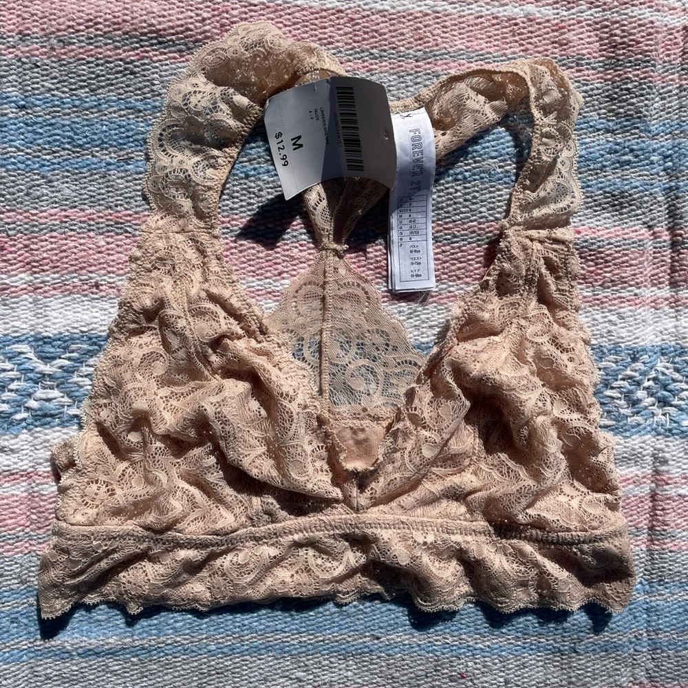 Tan nude  lace bra top #lingerie